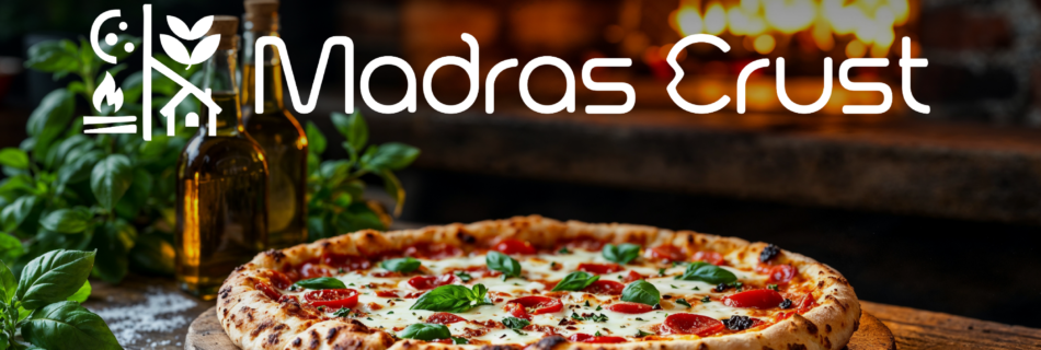 Branding mockup of a premium pizzeria brand - Madras Crust