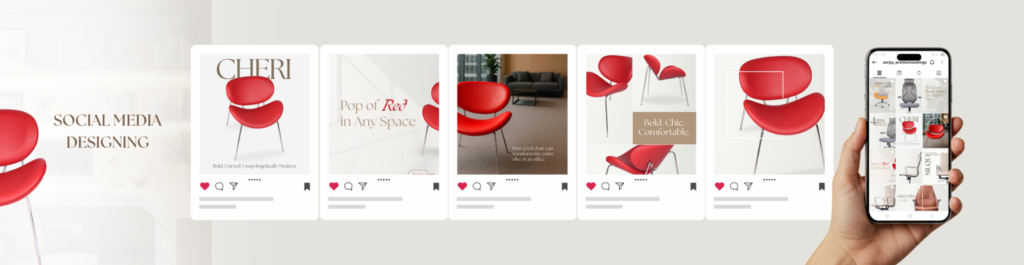 Carousel post for social media page of premium office chair brand