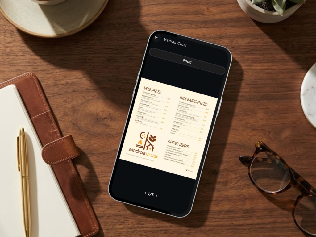 Madras Crust Delivery Menu mockup