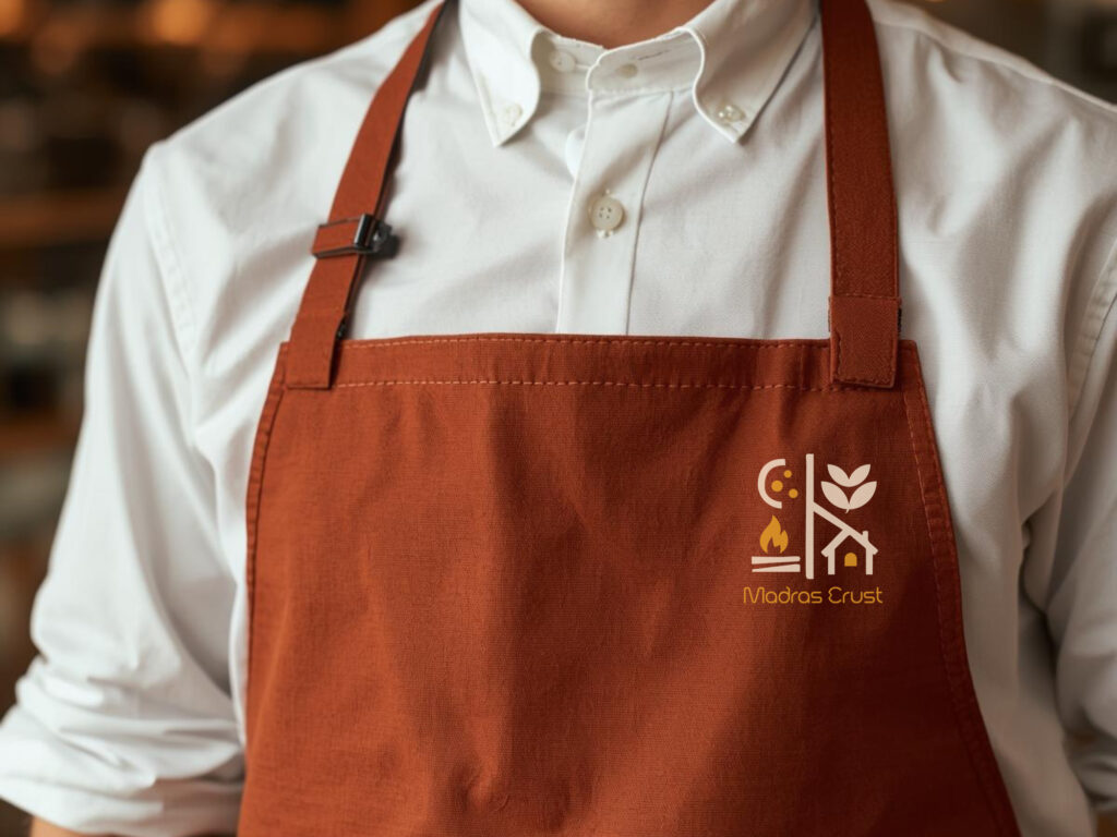 Madras Crust Logo Chef Apron Mockup