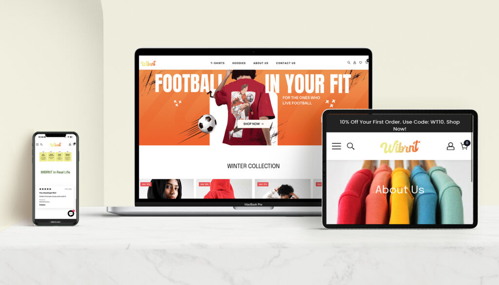 Wibrnt - Website multiple devices Mockup by Scribbled Space