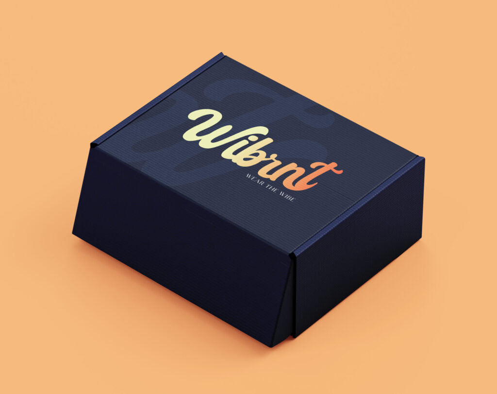 Wibrnt packaging box Mockup - By Scribbled Space