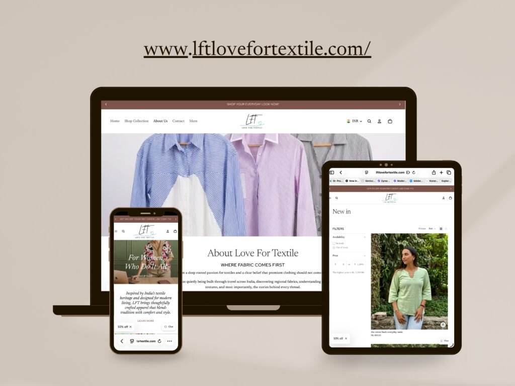 Love for textiles Website all devices mockup