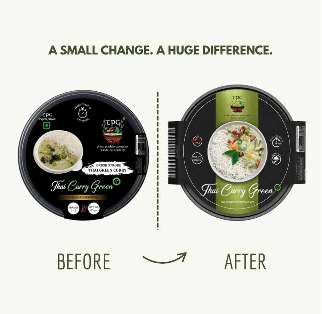 Thew Pueblo Gourmet TPG Before After packaging Design