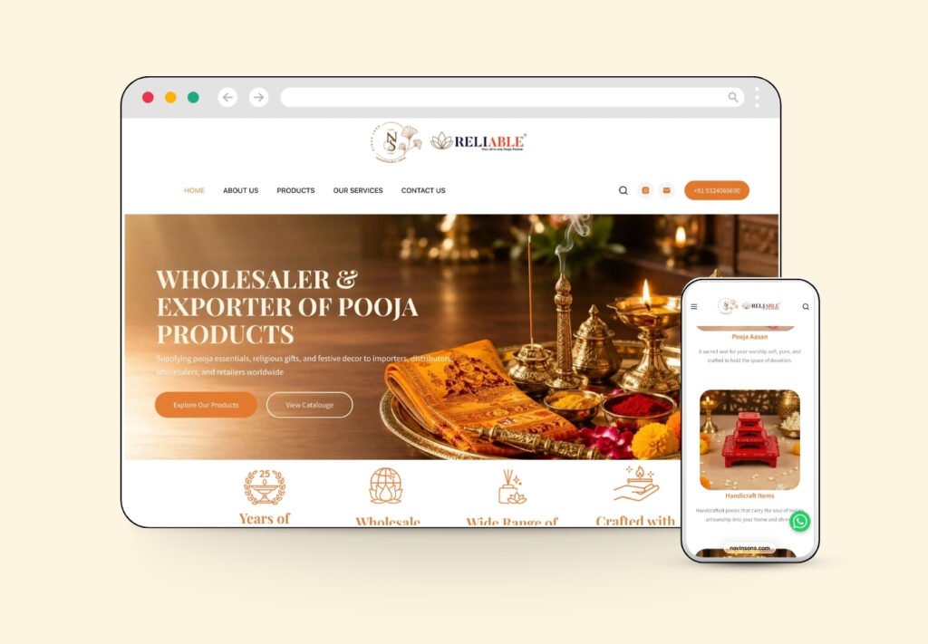 Navinchandra & Sons | Reliable Pooja Website Design by Scribbled Space