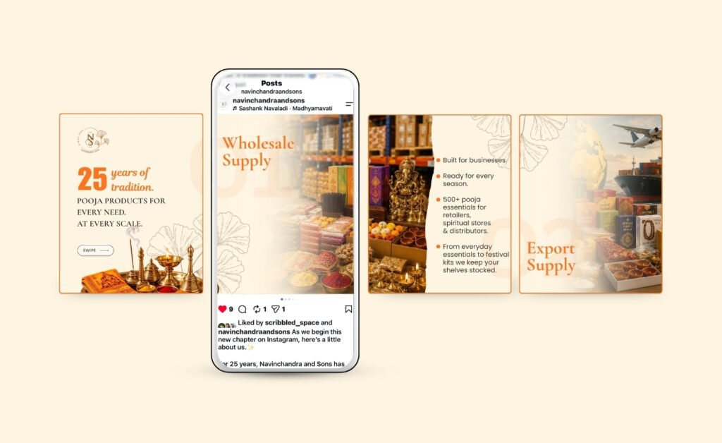 Navinsons social media carousel by Scribbled Space