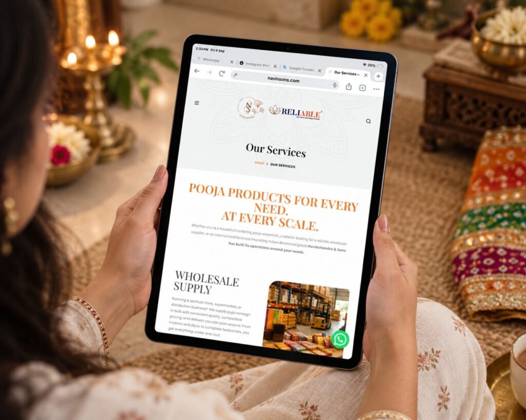 Navinchandra & Sons | Reliable Pooja Website Design by Scribbled Space