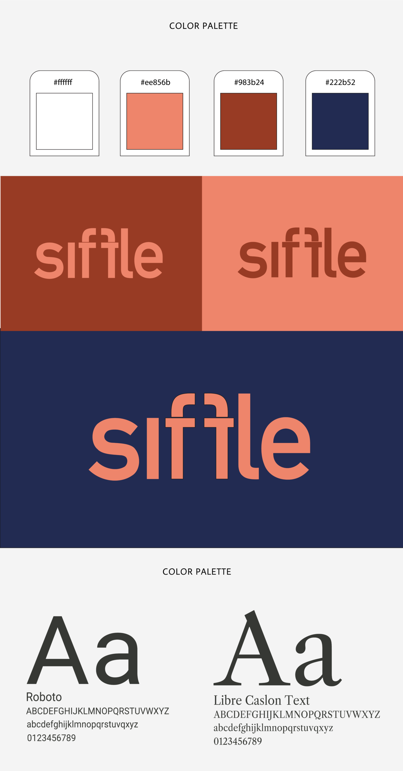 Siffle Style Guide for portfolio